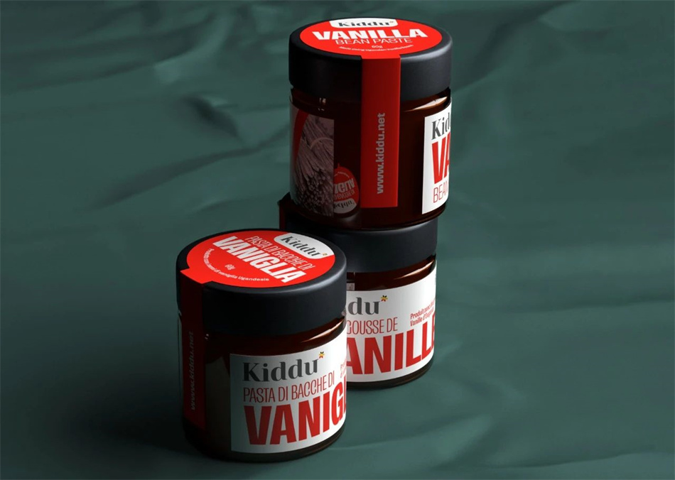 Kiddu VANILLA BEAN POWDER 瓶裝醬料包裝設(shè)計